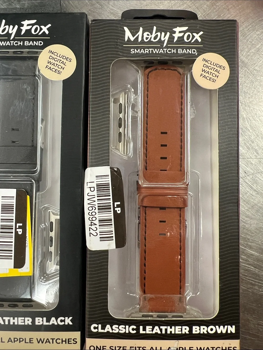 Classic Leather Brown & Black Moby Fox Smartwatch Bands